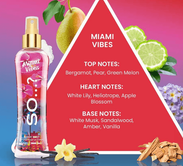 Brume Corps Miami Vibes - Poire, Vanille, Ambre